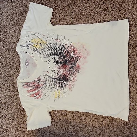NWOT Christian Audigier Eagle V-neck Tee Shirt Men's 2XL Studs Embellished - Picture 1 of 7